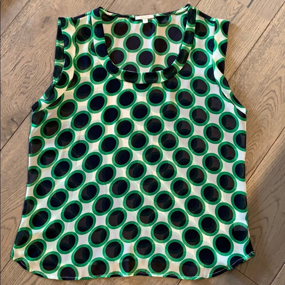 Anthropologie Pleione Sheer Polka Dot Top XL Shirt